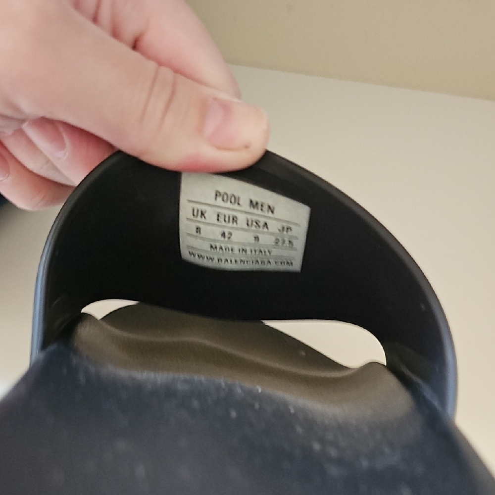 Balenciaga Black Leather Slides View 4